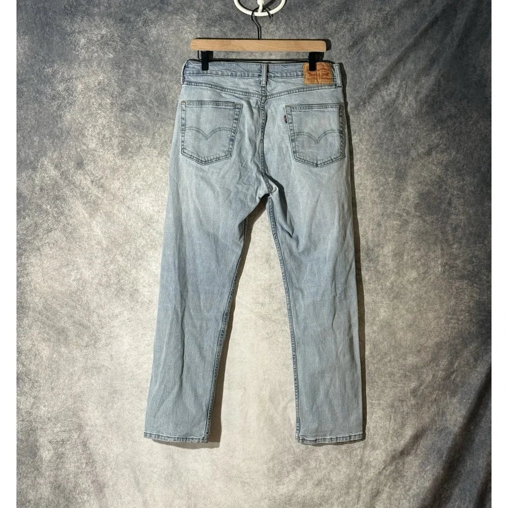 Levi's 514 Men's Straight Fit Jeans Light‎ Wash Blue 34x30 Mid Rise Denim Pants